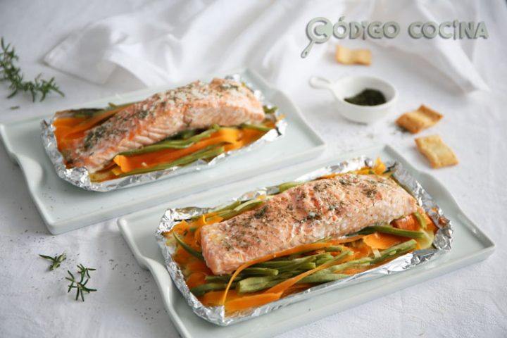 Salmón En Papillote Al Horno Con Verduras - Código Cocina