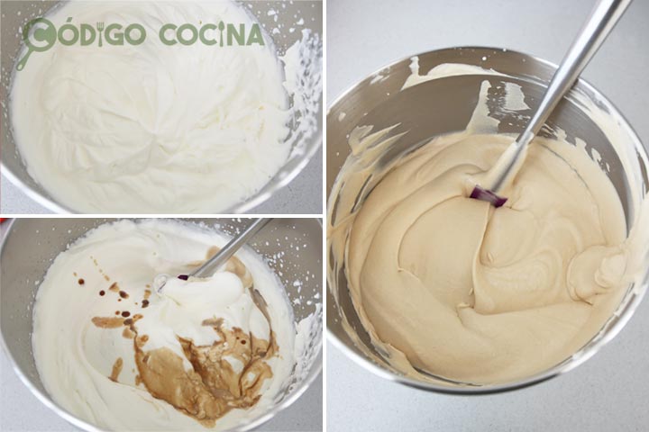 Mezclar los ingredientes de la crema de mousse de café