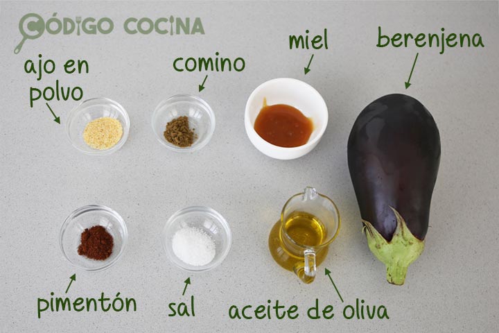 Ingredientes para hacer chips de berenjena en airfryer