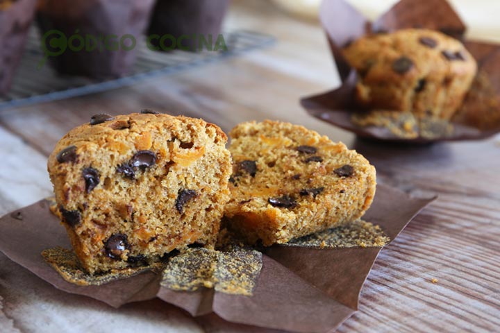 Muffins de calabaza y chocolate